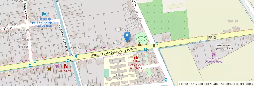 Mapa de ubicacion de La Taba en Argentina, San Juan, Chile, Rivadavia.