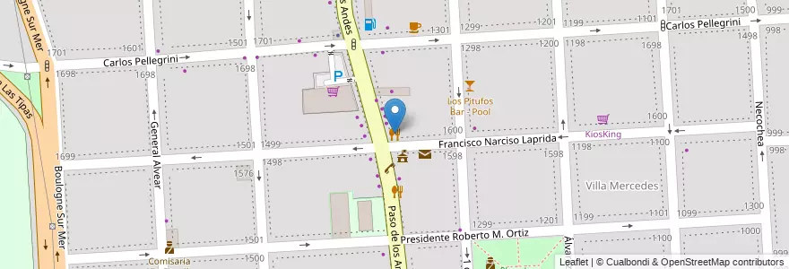 Mapa de ubicacion de La Taba Sandwichs en Arjantin, Şili, Mendoza, Godoy Cruz, Departamento Godoy Cruz, Distrito Ciudad De Godoy Cruz.