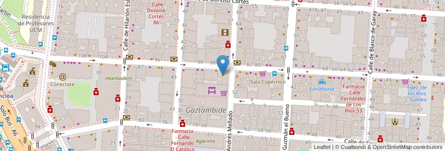 Mapa de ubicacion de La Taberna de Moncloa en إسبانيا, منطقة مدريد, منطقة مدريد, Área Metropolitana De Madrid Y Corredor Del Henares, مدريد.