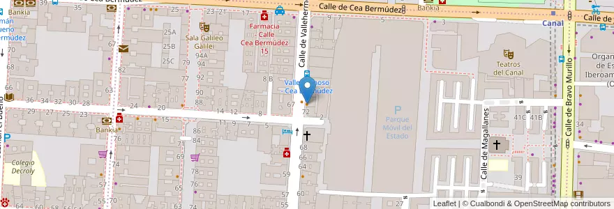Mapa de ubicacion de La Taberna de Paula en 스페인, Comunidad De Madrid, Comunidad De Madrid, Área Metropolitana De Madrid Y Corredor Del Henares, 마드리드.