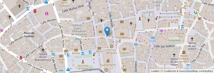Mapa de ubicacion de La Taberna del Góngora en スペイン, アンダルシア州, Sevilla, セビリア.
