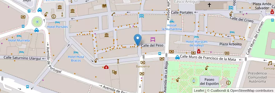 Mapa de ubicacion de La Taberna del Tio Blas en スペイン, ラ・リオハ州, La Rioja, Logroño.
