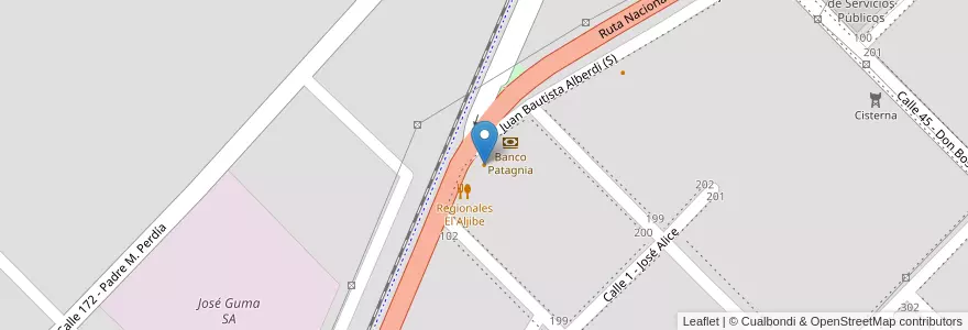 Mapa de ubicacion de La Tablita en アルゼンチン, コルドバ州, Departamento Colón, Pedanía Cañas, Municipio De Colonia Caroya, Colonia Caroya.