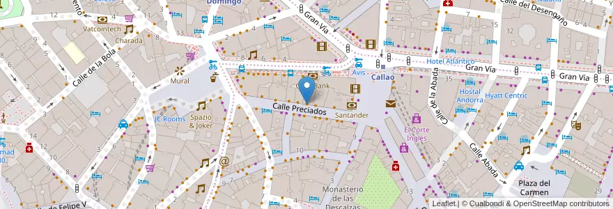 Mapa de ubicacion de La Tagliatella en Spanje, Comunidad De Madrid, Comunidad De Madrid, Área Metropolitana De Madrid Y Corredor Del Henares, Madrid.