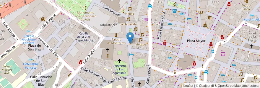 Mapa de ubicacion de La Tagliatella en Sepanyol, Castilla Y León, Salamanca, Campo De Salamanca, Salamanca.