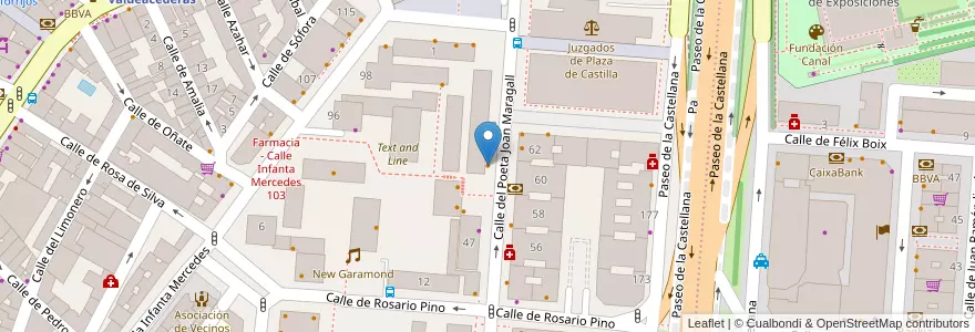 Mapa de ubicacion de La Tagliatella en España, Comunidad De Madrid, Comunidad De Madrid, Área Metropolitana De Madrid Y Corredor Del Henares, Madrid.