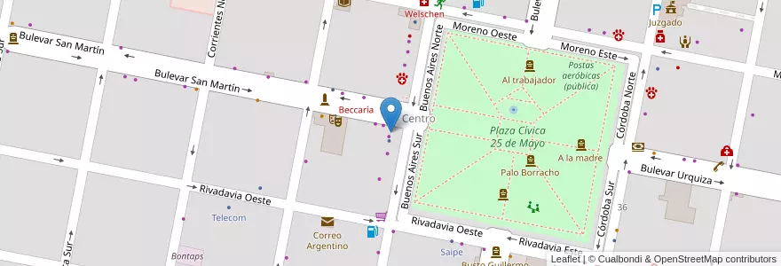 Mapa de ubicacion de La Tana en Argentinië, Santa Fe, Departamento Castellanos, Municipio De Humberto Primo, Humberto Primo.