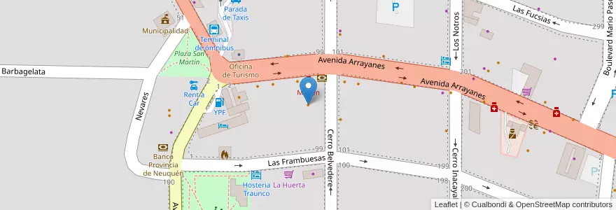Mapa de ubicacion de La Tanita en 아르헨티나, 칠레, 네우켄주, Departamento Los Lagos, Villa La Angostura, Villa La Angostura.
