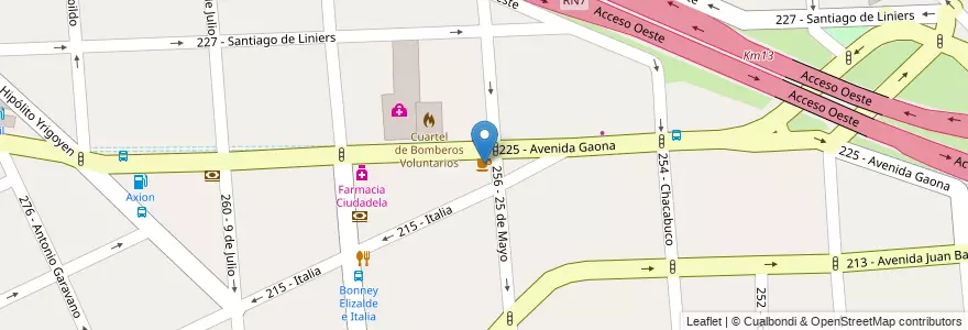 Mapa de ubicacion de La Tanita en Arjantin, Buenos Aires, Partido De Tres De Febrero, Ciudadela.