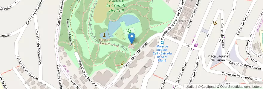 Mapa de ubicacion de La Tapeta del Coll en 西班牙, Catalunya, Barcelona, Barcelonès, Barcelona.