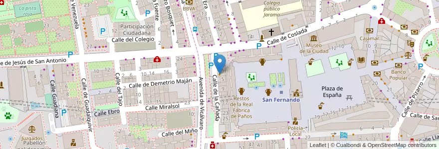 Mapa de ubicacion de La Taurina en Испания, Мадрид, Мадрид, Área Metropolitana De Madrid Y Corredor Del Henares, San Fernando De Henares, Coslada.