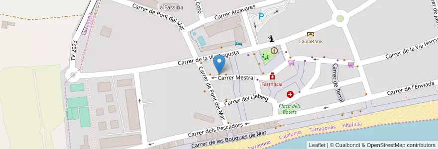 Mapa de ubicacion de La Taverna en Испания, Каталония, Таррагона, Tarragonès, Altafulla.