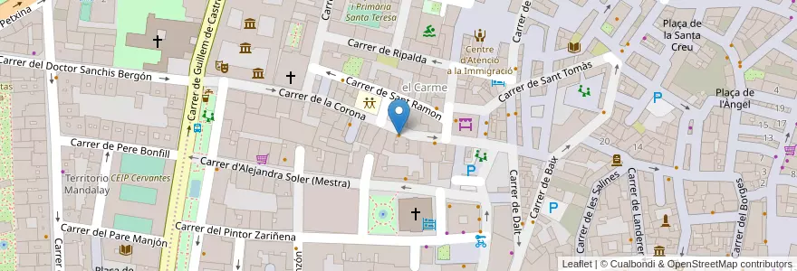 Mapa de ubicacion de La Taverna d'Enric en Spanje, Valencia, Valencia, Comarca De València, Valencia.