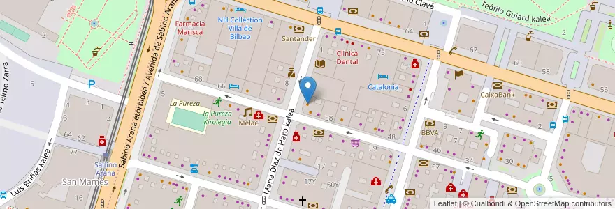 Mapa de ubicacion de La Teatra en 西班牙, 巴斯克, 比斯开, Bilboaldea, 毕尔巴鄂.