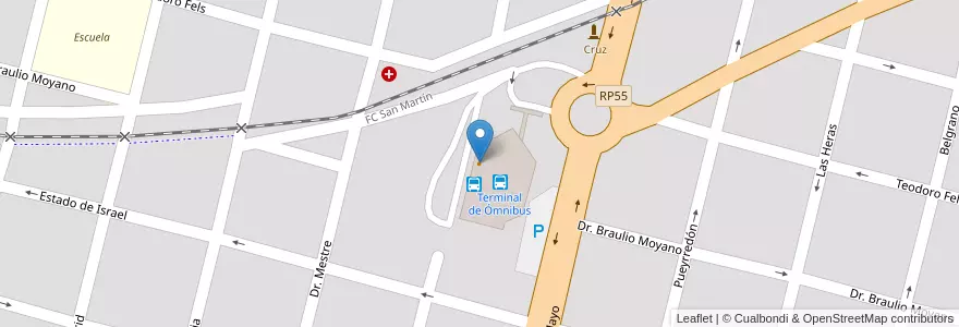 Mapa de ubicacion de La Terminal en Argentinië, San Luis, General Pedernera, Villa Mercedes, Municipio De Villa Mercedes.