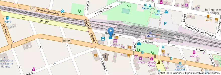 Mapa de ubicacion de La Terminal en Arjantin, Buenos Aires, Partido De Merlo, Merlo.