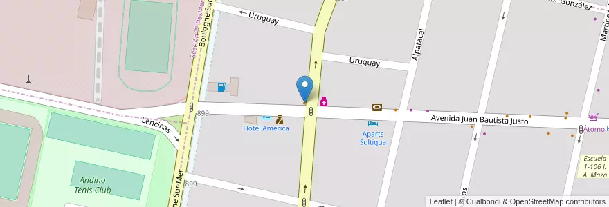 Mapa de ubicacion de La Terracita en Arjantin, Şili, Mendoza, Departamento Capital, Ciudad De Mendoza.