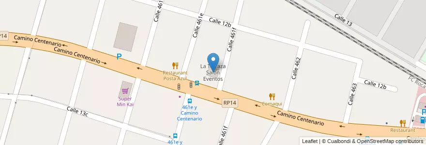 Mapa de ubicacion de La Terraza Salon Eventos, City Bell en アルゼンチン, ブエノスアイレス州, Partido De La Plata, City Bell.
