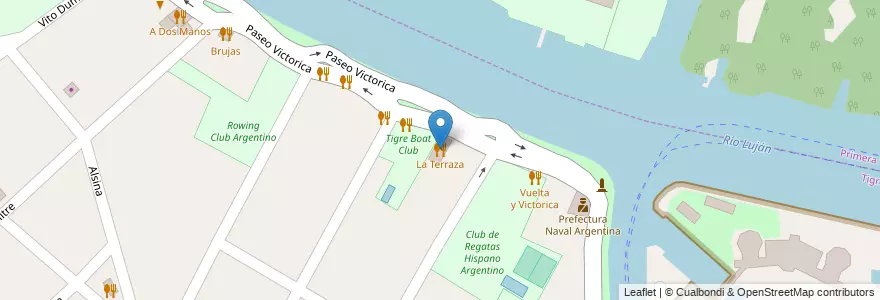 Mapa de ubicacion de La Terraza en Arjantin, Buenos Aires, Partido De Tigre, Tigre.