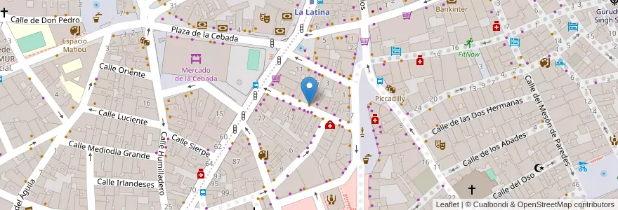 Mapa de ubicacion de La Tienda de la Cerveza en スペイン, マドリード州, Comunidad De Madrid, Área Metropolitana De Madrid Y Corredor Del Henares, Madrid.