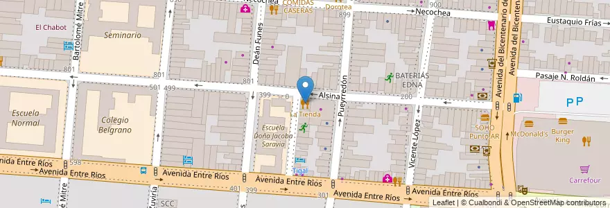 Mapa de ubicacion de La Tienda en 아르헨티나, Salta, Capital, Municipio De Salta, Salta.