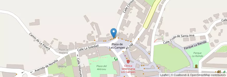 Mapa de ubicacion de La Tiendina de Marce en 西班牙, 阿斯圖里亞斯, 阿斯圖里亞斯, Siero.