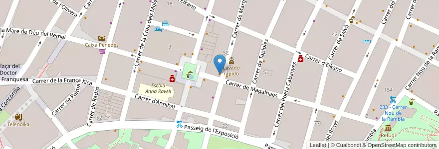 Mapa de ubicacion de La Tomaquera en Spagna, Catalunya, Barcelona, Barcelonès, Barcelona.