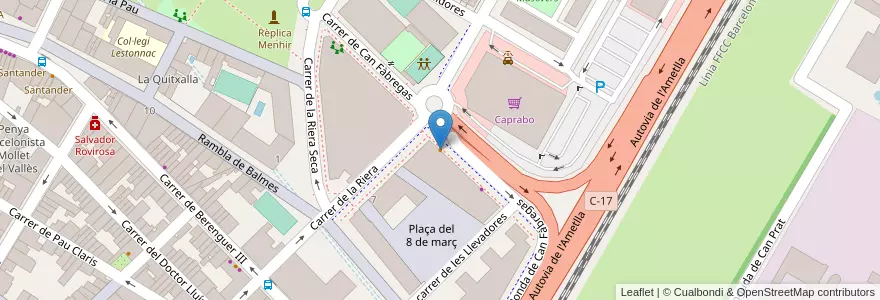 Mapa de ubicacion de La Tomate Magique en スペイン, カタルーニャ州, Barcelona, バリェス・オリエンタル, Mollet Del Vallès.