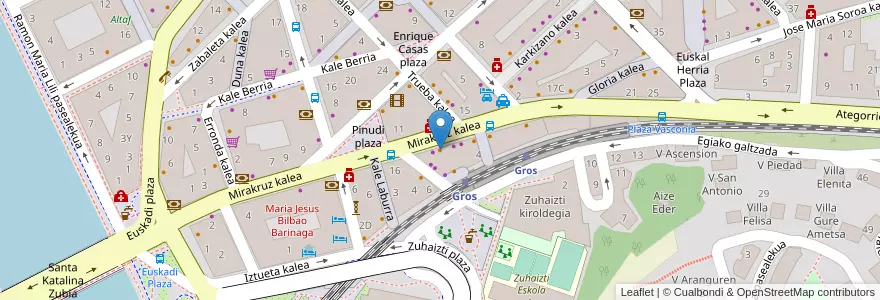 Mapa de ubicacion de La Torre de Pizza en Spanien, Autonome Gemeinschaft Baskenland, Gipuzkoa, Donostialdea, Donostia/San Sebastián.