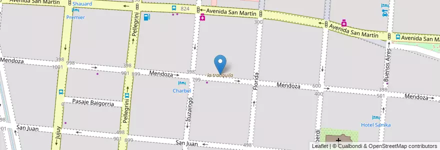 Mapa de ubicacion de la tranquila en Arjantin, Salta, Capital, Municipio De Salta, Salta.
