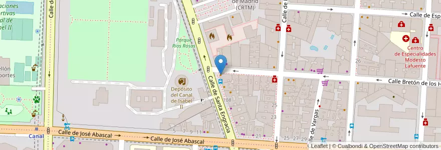 Mapa de ubicacion de La Traviesa en Spanien, Autonome Gemeinschaft Madrid, Autonome Gemeinschaft Madrid, Área Metropolitana De Madrid Y Corredor Del Henares, Madrid.