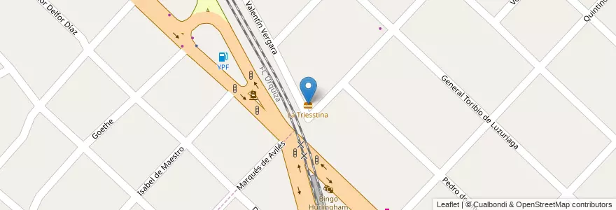 Mapa de ubicacion de La Triesstina en Arjantin, Buenos Aires, Partido De Hurlingham, Hurlingham.