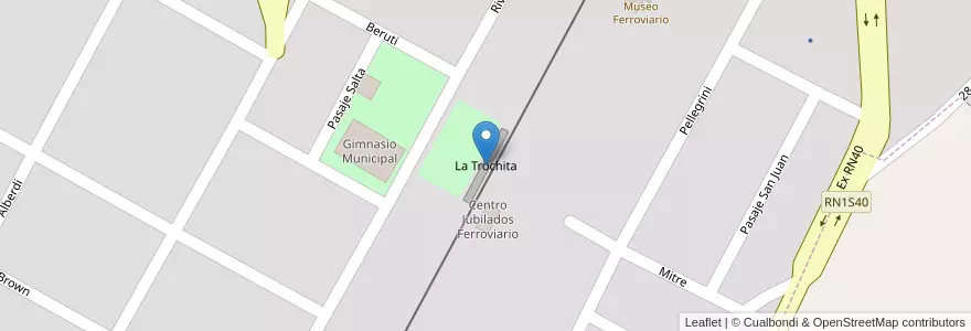 Mapa de ubicacion de La Trochita en Argentinien, Chile, Chubut, Departamento Cushamen, El Maitén.