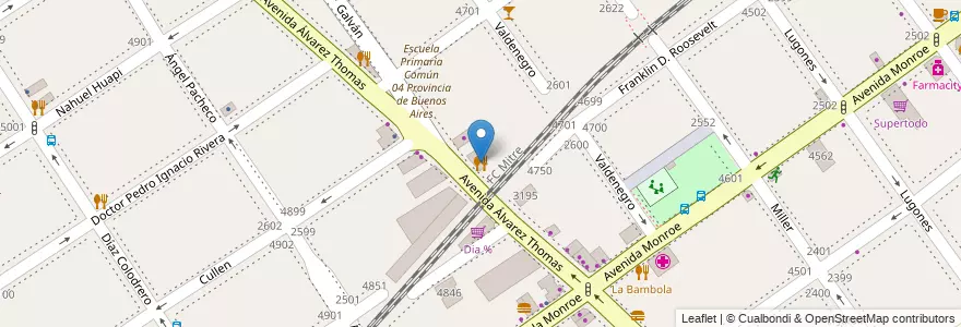Mapa de ubicacion de La Tumasina, Villa Urquiza en アルゼンチン, Ciudad Autónoma De Buenos Aires, Comuna 12, ブエノスアイレス.