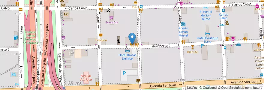 Mapa de ubicacion de La Ultima Porcion, Constitucion en アルゼンチン, Ciudad Autónoma De Buenos Aires, Comuna 1, ブエノスアイレス.