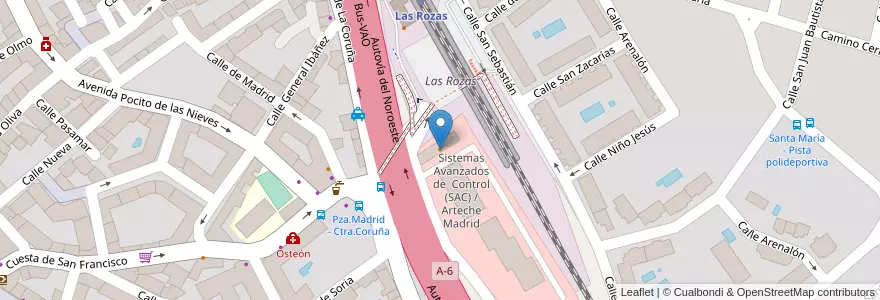 Mapa de ubicacion de La Vaca Argentina en إسبانيا, منطقة مدريد, منطقة مدريد, Área Metropolitana De Madrid Y Corredor Del Henares, Las Rozas De Madrid.