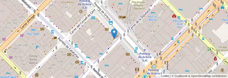 Mapa de ubicacion de La Vaia Para en Espanha, Catalunha, Barcelona, Barcelonès, Barcelona.