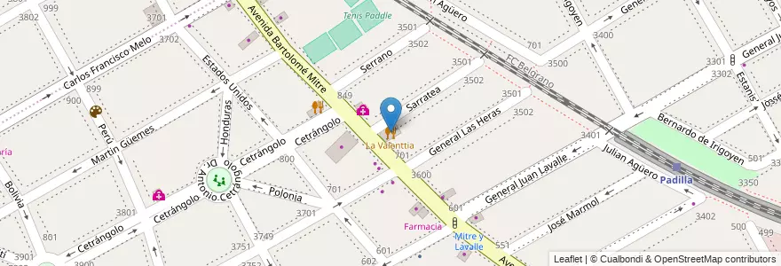 Mapa de ubicacion de La Valenttia en Argentina, Buenos Aires, Partido De Vicente López, Vicente López.