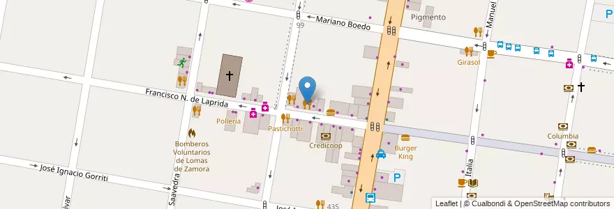 Mapa de ubicacion de La Veneciana en アルゼンチン, ブエノスアイレス州, Partido De Lomas De Zamora, Lomas De Zamora.