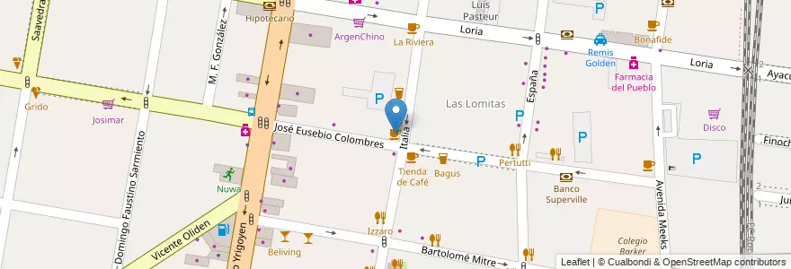 Mapa de ubicacion de La Veneciana en Arjantin, Buenos Aires, Partido De Lomas De Zamora, Lomas De Zamora.