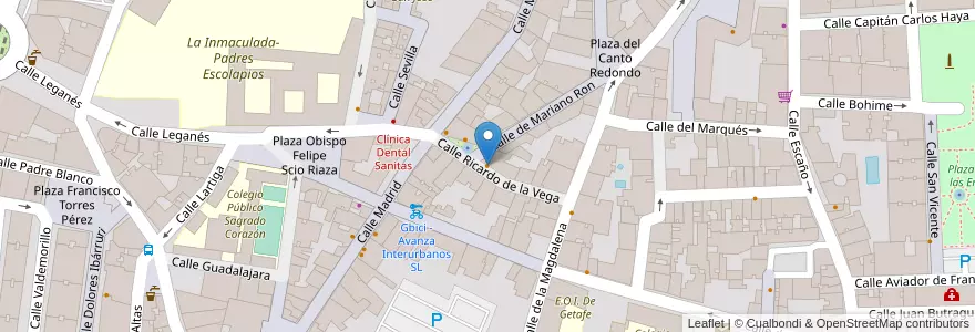 Mapa de ubicacion de La Venganza de Malinche en Испания, Мадрид, Мадрид, Área Metropolitana De Madrid Y Corredor Del Henares, Getafe.