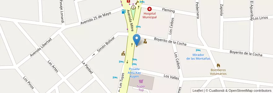 Mapa de ubicacion de La Ventanita en アルゼンチン, コルドバ州, Departamento San Alberto, Pedanía Tránsito, Mina Clavero, Municipio De Mina Clavero.