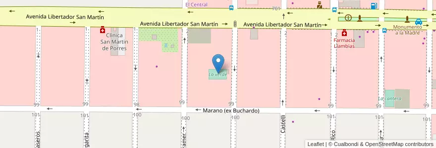 Mapa de ubicacion de La verde en Arjantin, Buenos Aires, Partido De La Costa, Mar De Ajó.