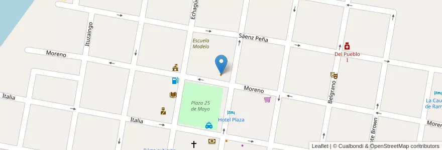 Mapa de ubicacion de La Vereda en Arjantin, Entre Ríos, Departamento La Paz, Distrito Estacas, La Paz.