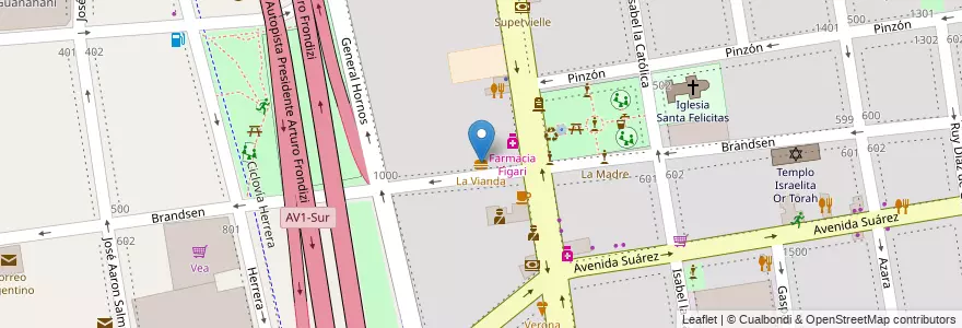 Mapa de ubicacion de La Vianda, Barracas en アルゼンチン, Ciudad Autónoma De Buenos Aires, Comuna 4, ブエノスアイレス.