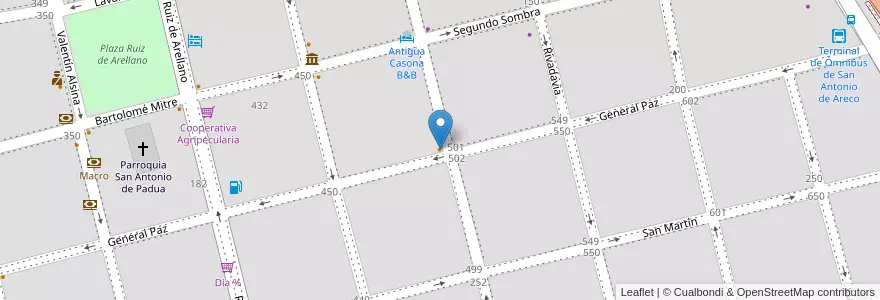 Mapa de ubicacion de La Vieja Sodería en Arjantin, Buenos Aires, Partido De San Antonio De Areco, San Antonio De Areco.