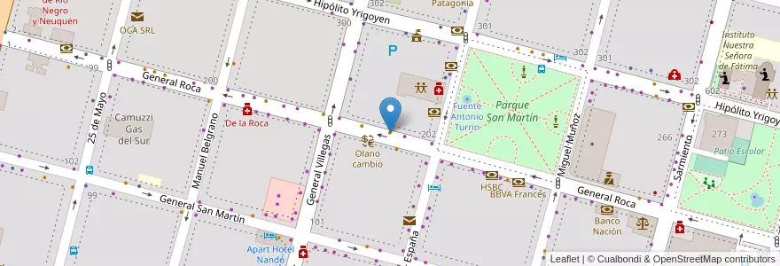Mapa de ubicacion de La Vieja en アルゼンチン, チリ, リオネグロ州, Cipolletti, Departamento General Roca.