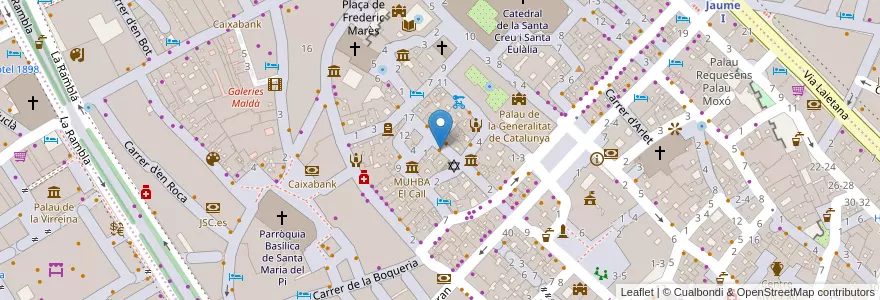 Mapa de ubicacion de La Vinateria del Call en Sepanyol, Catalunya, Barcelona, Barcelonès, Barcelona.