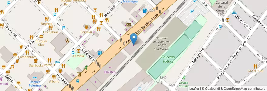 Mapa de ubicacion de La Viruta, Palermo en الأرجنتين, Ciudad Autónoma De Buenos Aires, Buenos Aires.