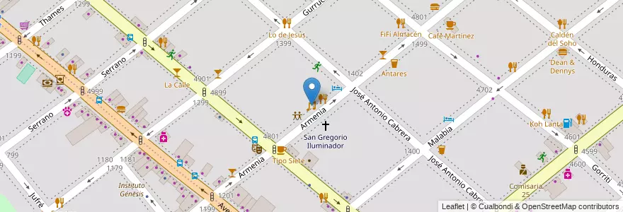 Mapa de ubicacion de La Viruta Tango, Palermo en الأرجنتين, Ciudad Autónoma De Buenos Aires, Buenos Aires.